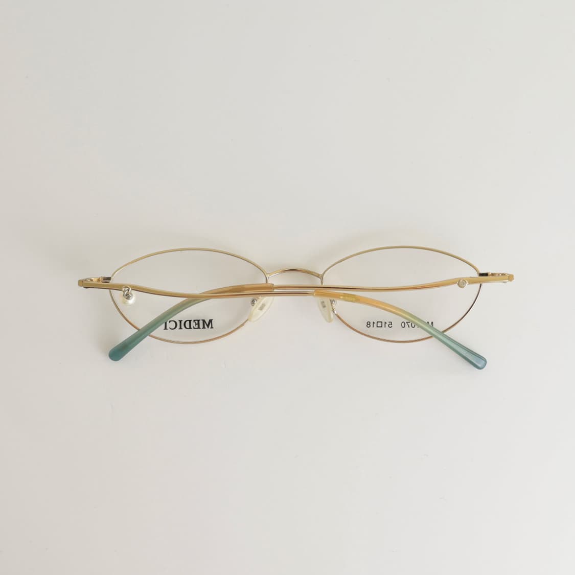 올드올즈 데드스탁 빈티지 MEDICI 켓츠 오벌 진주 템플 메탈 안경 상품이미지6