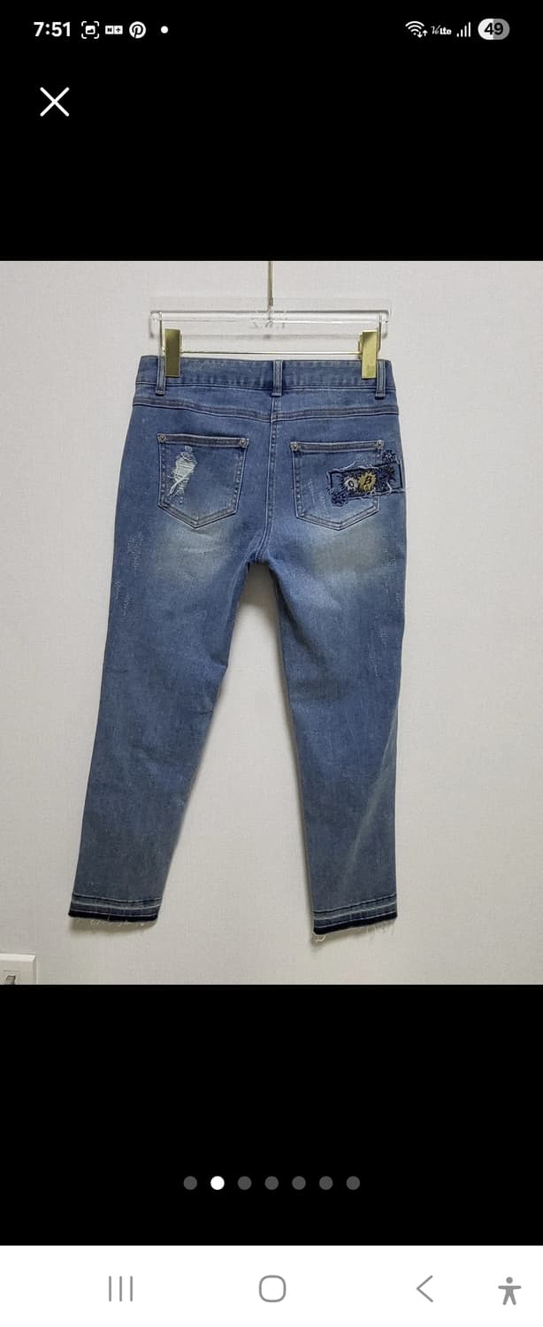 특가!오브제 자수  데님 청바지 M 55-66 상품이미지2