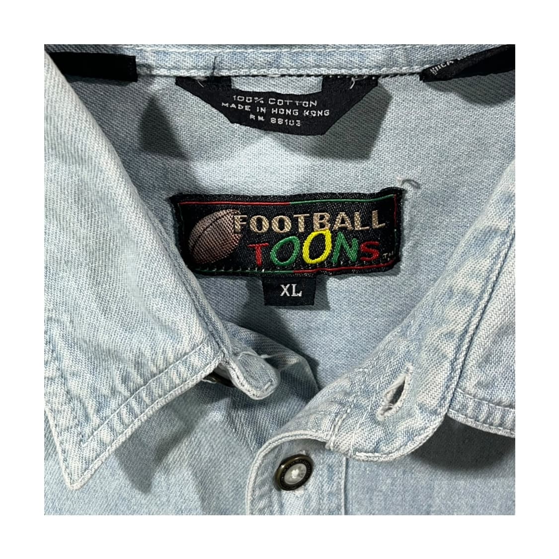 [FOOTBALL TOONS] 90s 풋볼툰즈 NFL 자수 데님 셔츠 상품이미지6