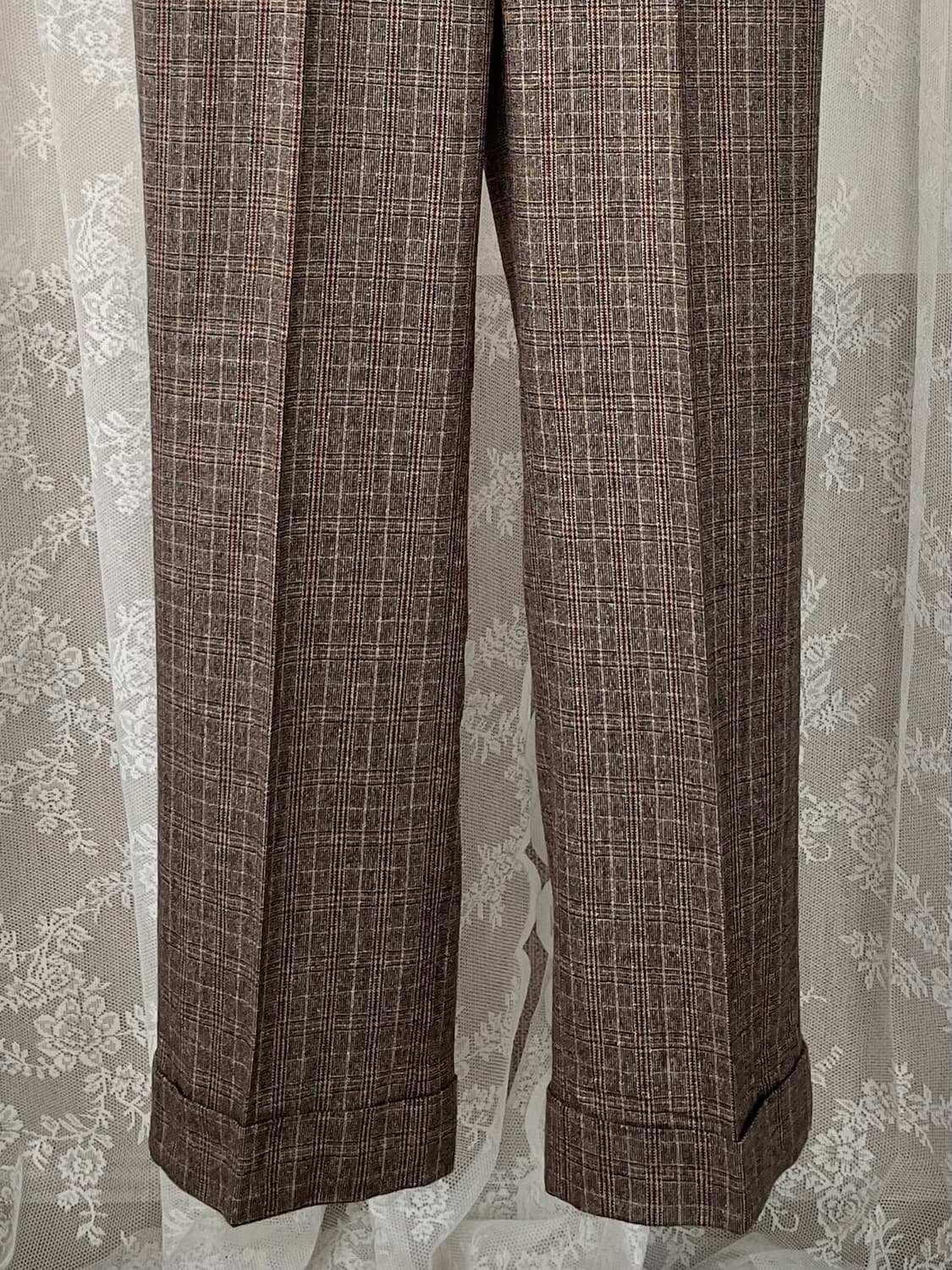 40) 마시모두띠 울 체크 슬랙스 브라운 상품이미지3