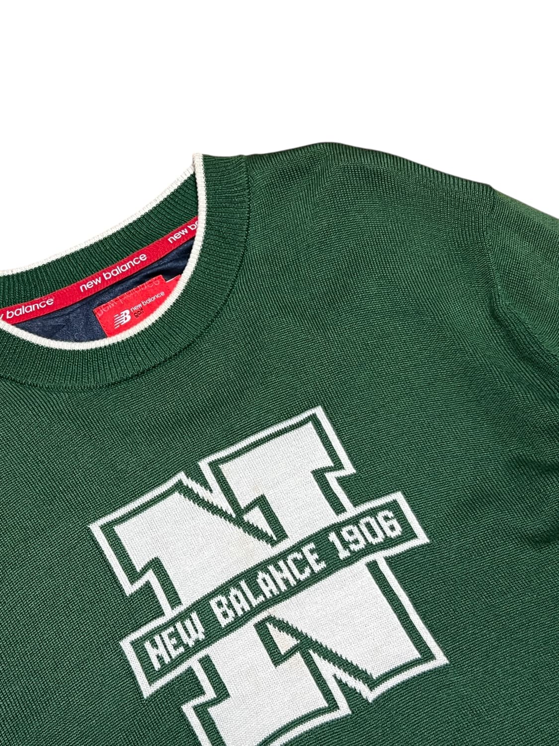 뉴발란스 골프 일본 울혼방 빅로고 니트 6 그린 상품이미지2