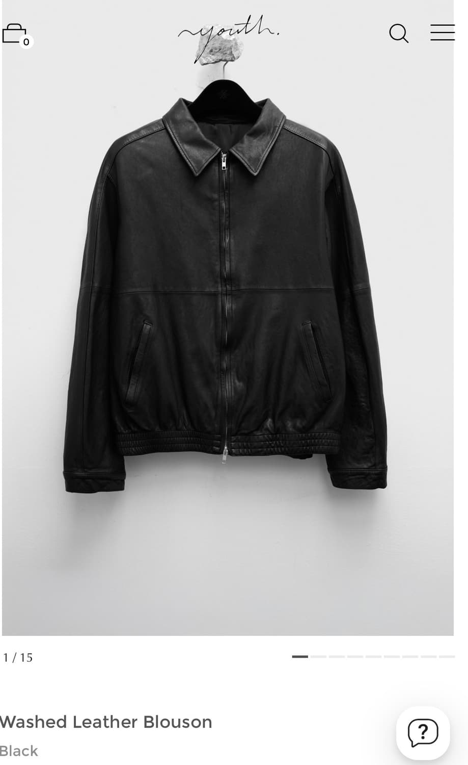 유스 워시드 레더 블루종 L사이즈 팝니다 상품이미지1