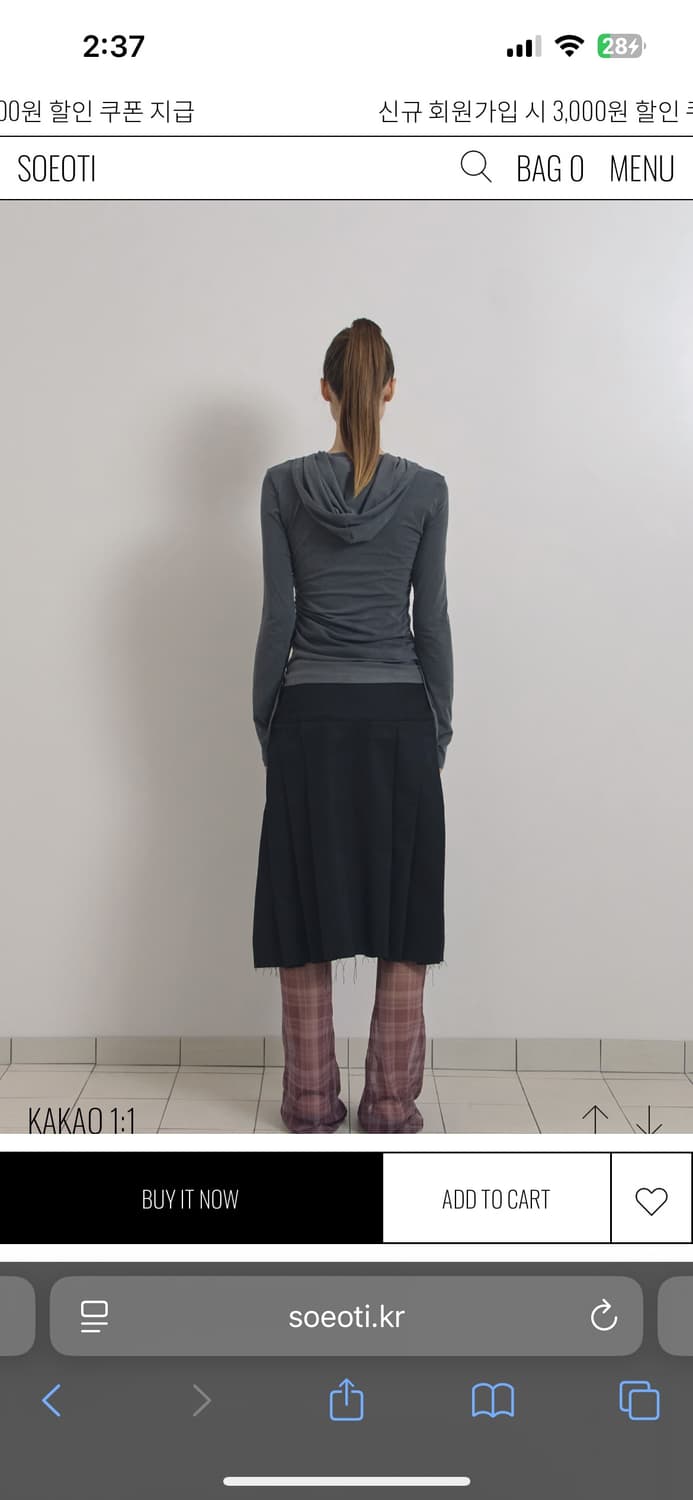 [새상품]soeoti 후드 탑 상품이미지3