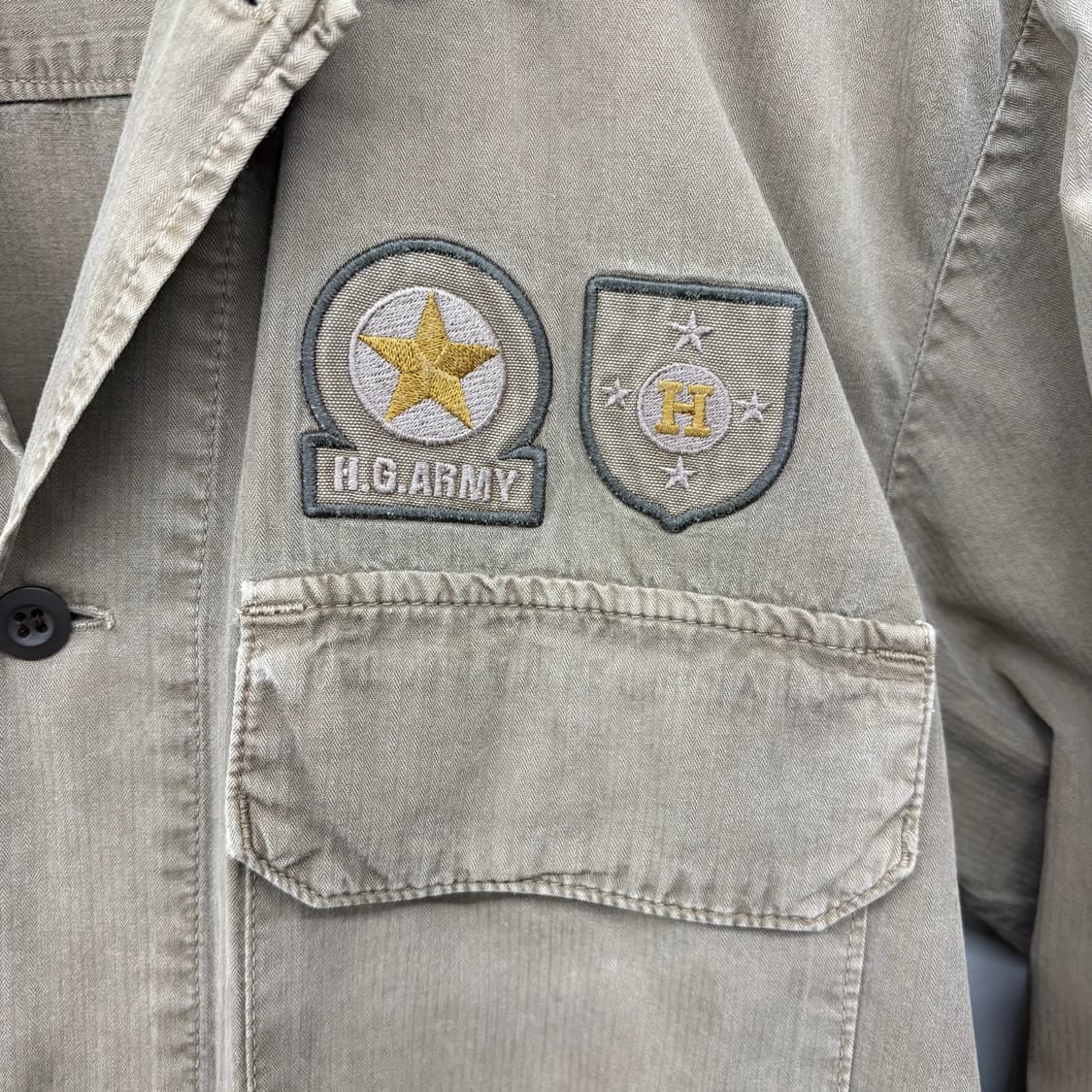 히스테릭 글래머 패치 셔츠 카키 남/S 상품이미지6