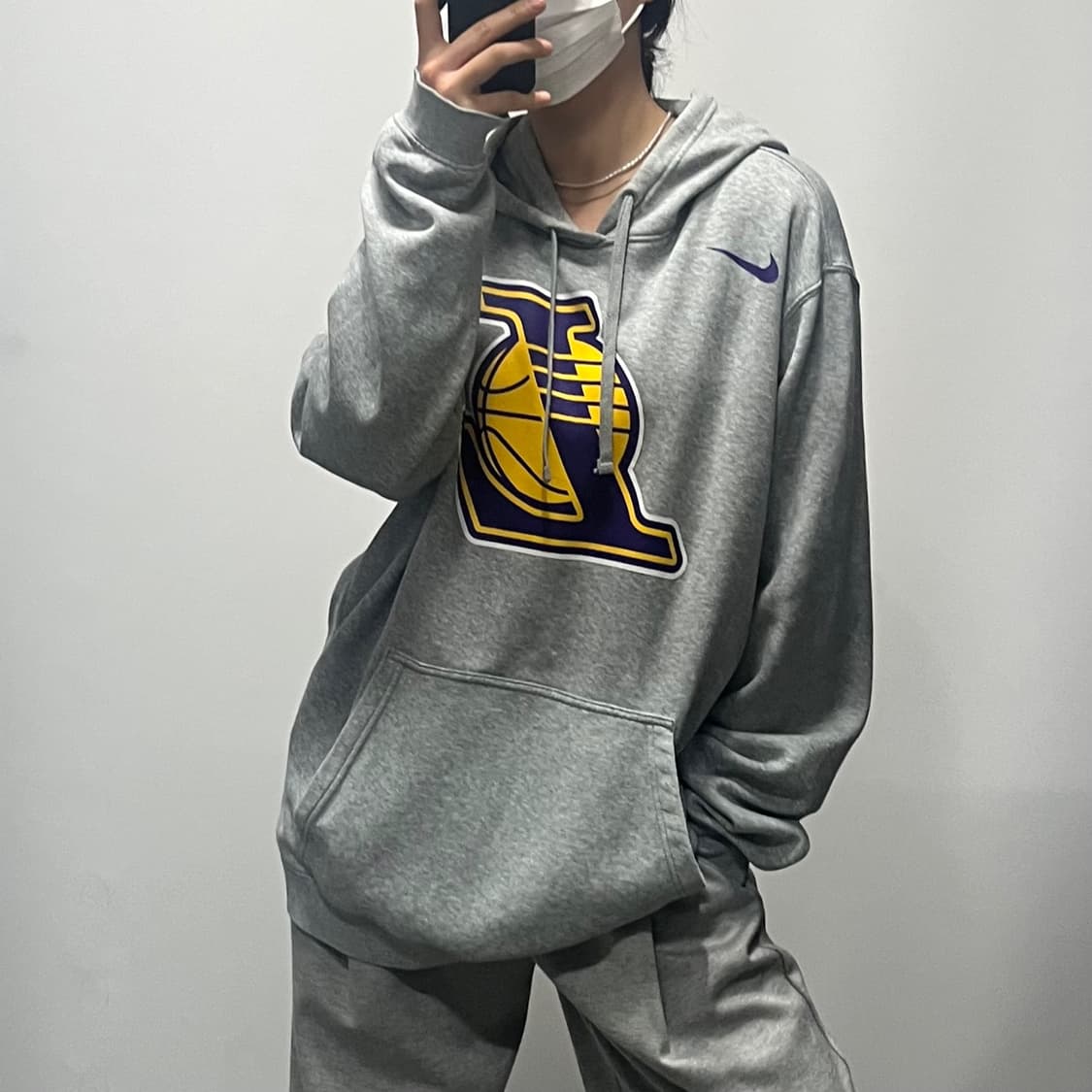 나이키 NBA LA 레이커스 후드티 그레이 2XL [051605] 상품이미지2