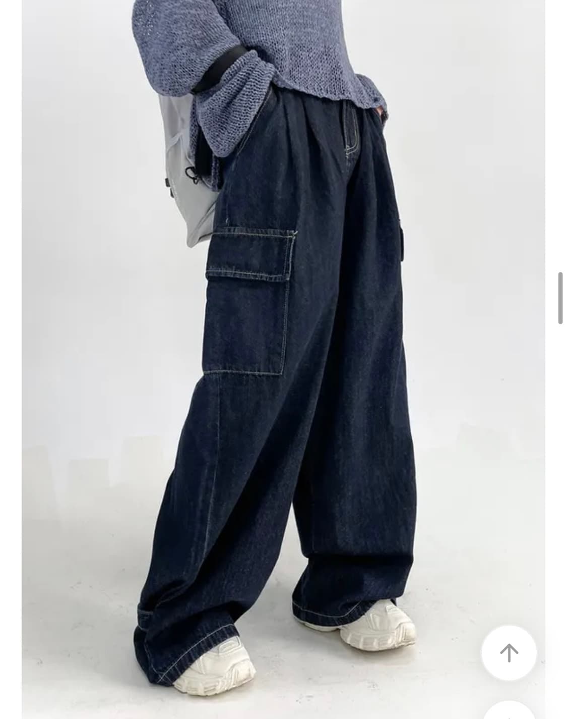 아쿠비클럽 snap indigo cargo denim pants 상품이미지3