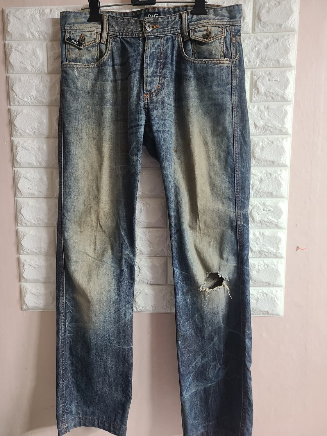 90s 아카이브 D&G 데미지 청바지(30) 상품이미지1