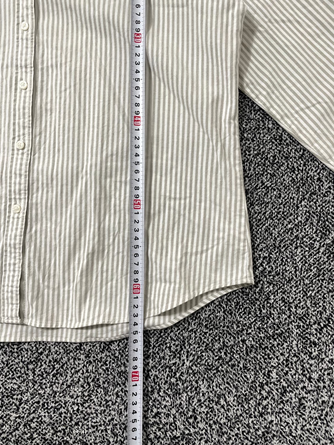 빈티지9. 브룩스브라더스 옥스포드 스트라이프 셔츠 그레이 화이트 상품이미지7
