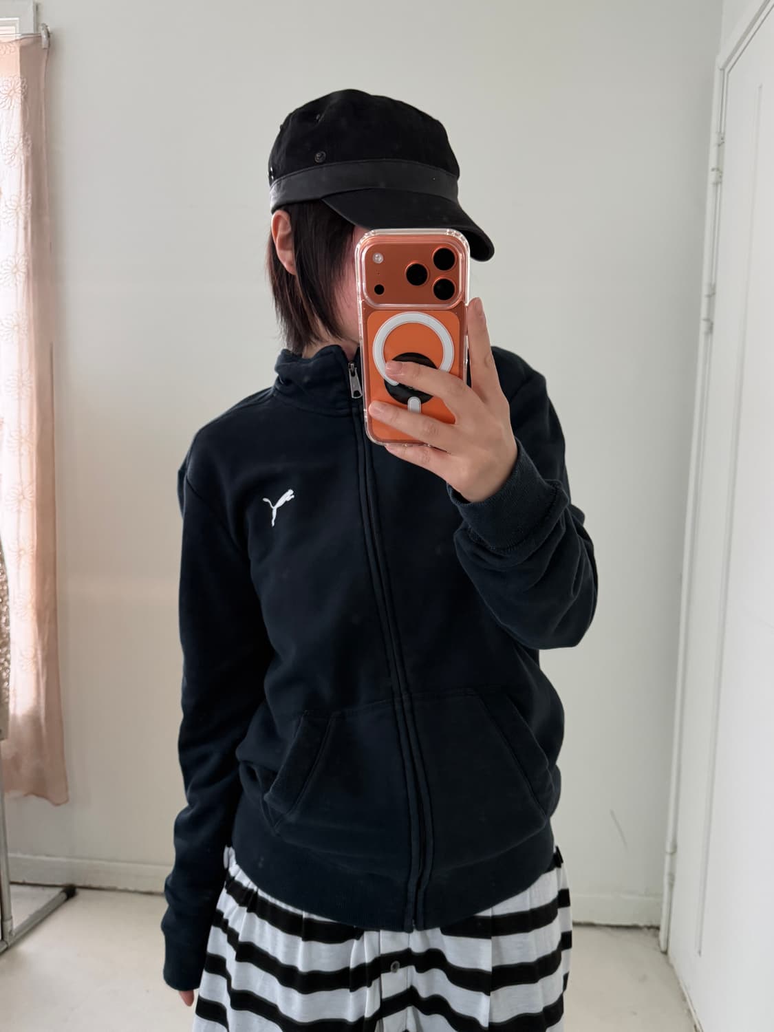 일본빈티지 푸마 블랙 코튼져지 상품이미지1