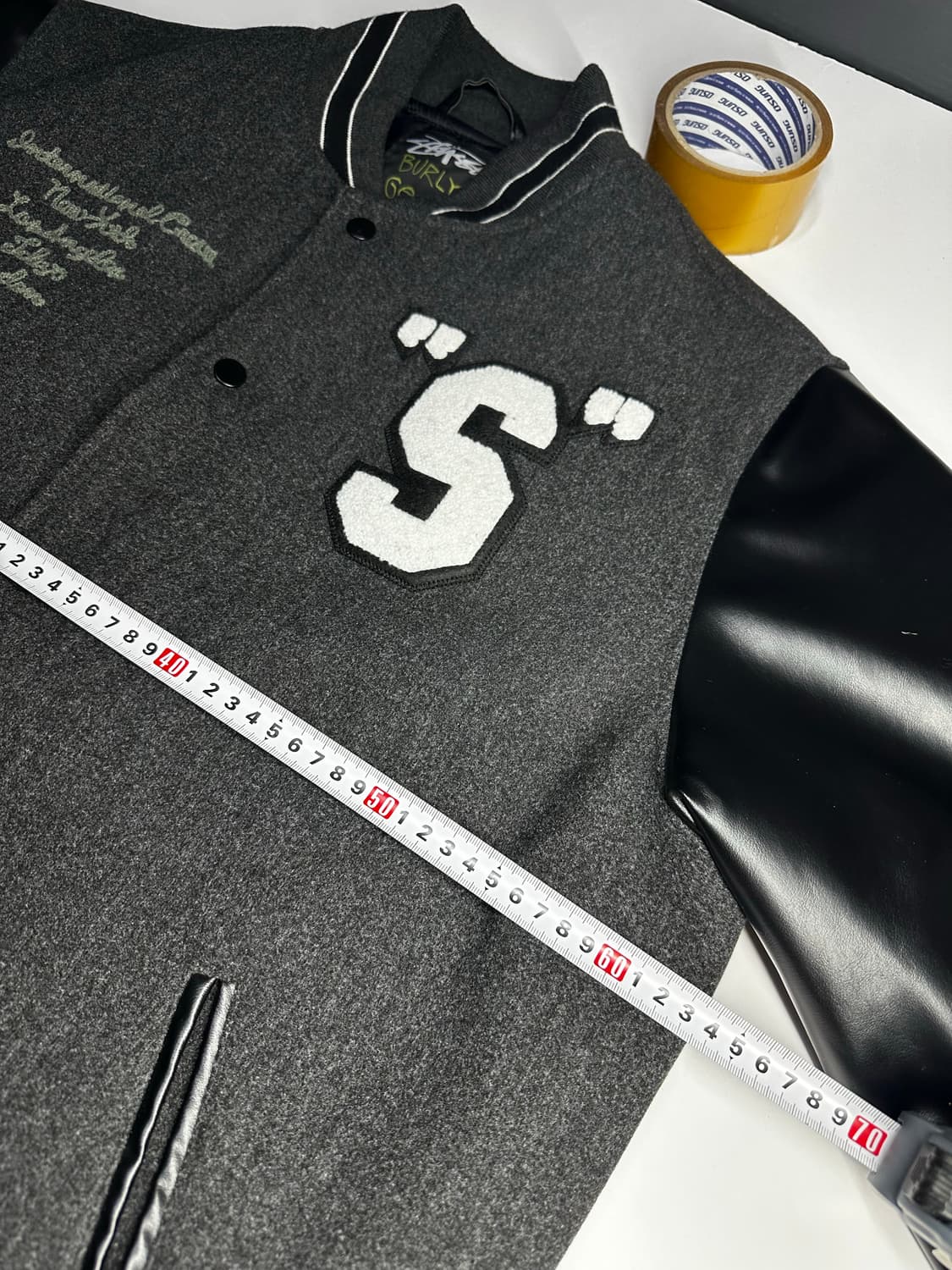 스투시 S로고 바시티 자켓 블랙 XL 상품이미지9