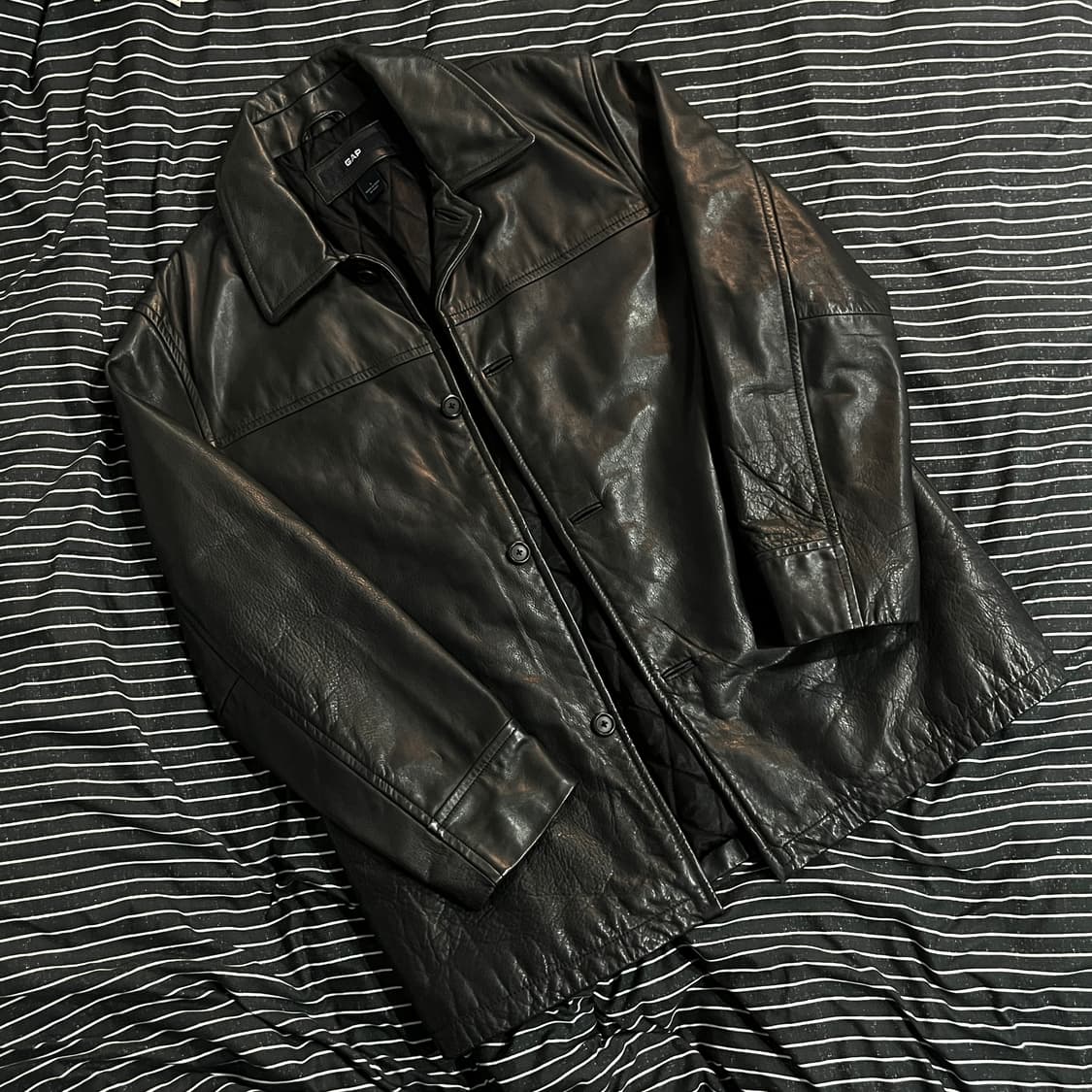 올드갭 레더 카코트 L 블랙 상품이미지1