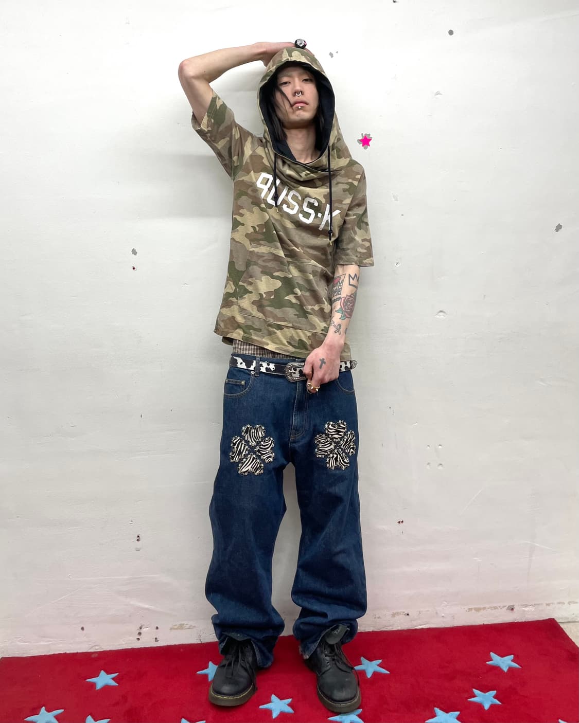 High-neck camouflage hoodie T-shirt  상품이미지6