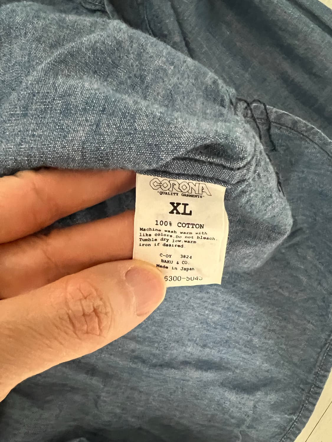 코로나 유틸리티 샴브레이 셔츠 xl 상품이미지4