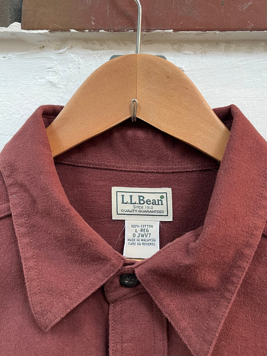 L.L.Bean 버건디 헤비코튼 셔츠 L 상품이미지2