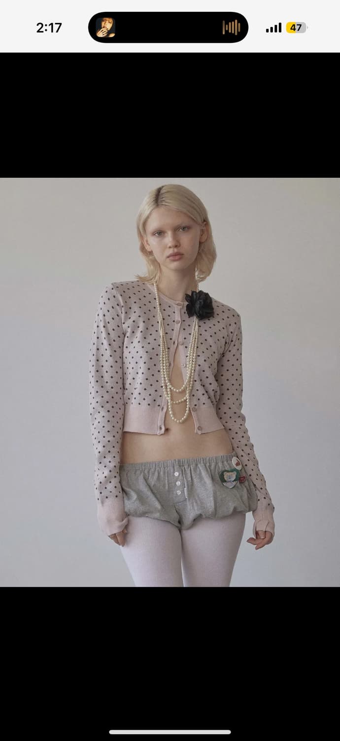 스컬프터 도트 가디건 상품이미지1