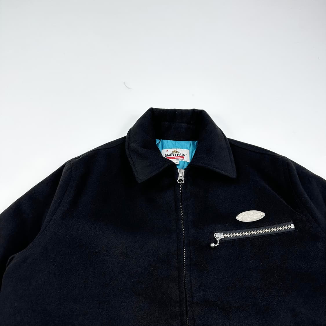 세인트페인 미니멀 울 누빔 블루종 블랙 M 상품이미지2