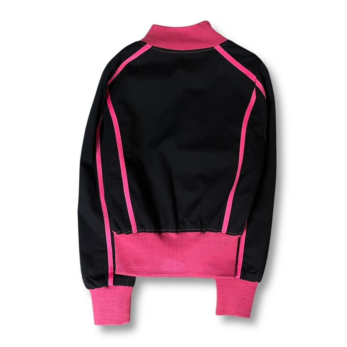 빈티지 블랙 핑크 투포켓 크롭 집업 상품이미지2