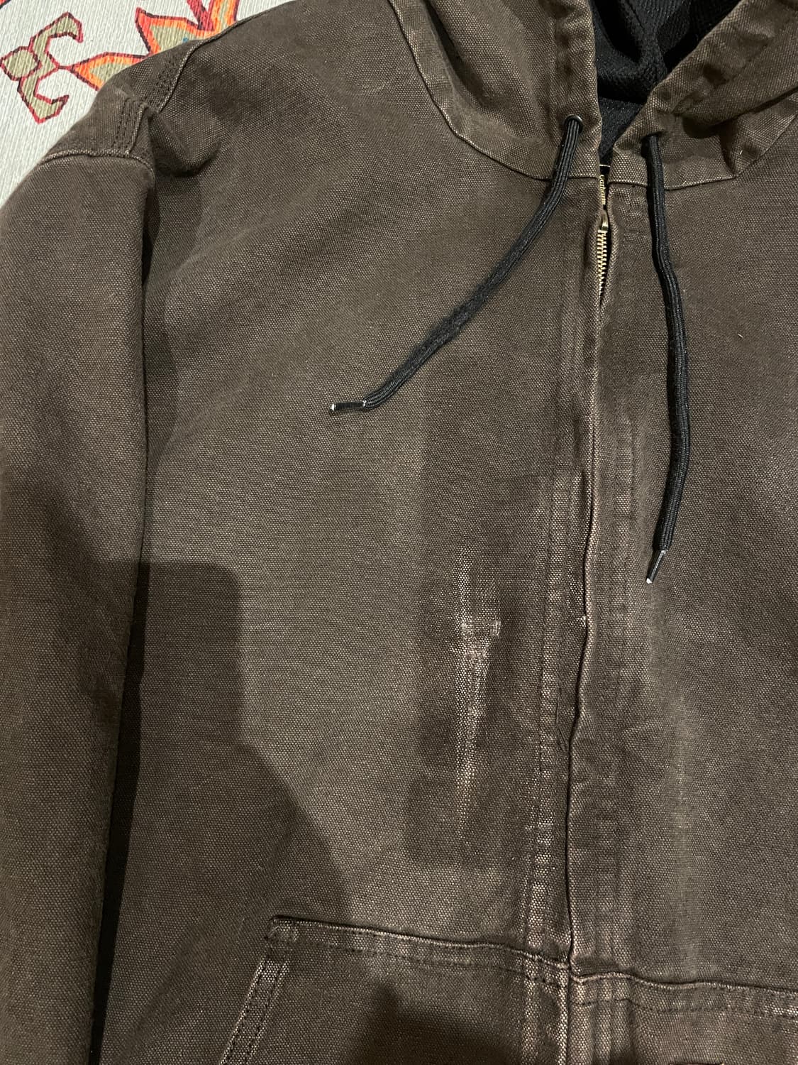 Usa 90s 칼하트 J25 다크 브라운 후드 자켓 XL 상품이미지5