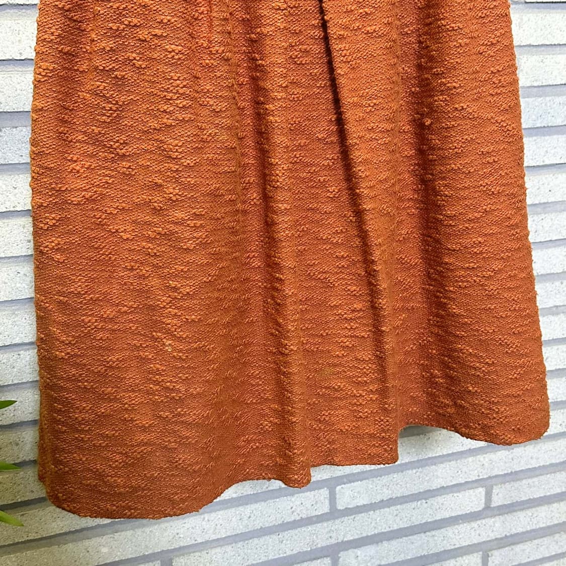 JPN VINTAGE 롱 스커트 플레어 핏 핀턱 부클 디테일 오렌지 상품이미지5