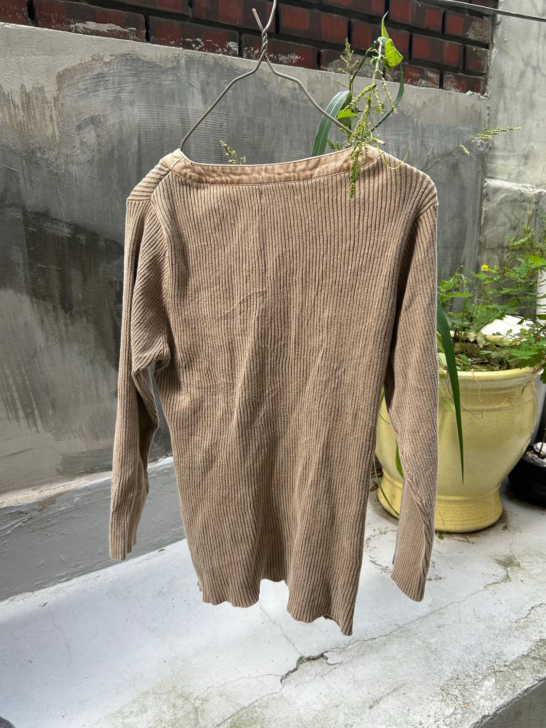 *rare* JPN 00s Y2K 베이지 드라이 니트 롱슬리브 상품이미지3