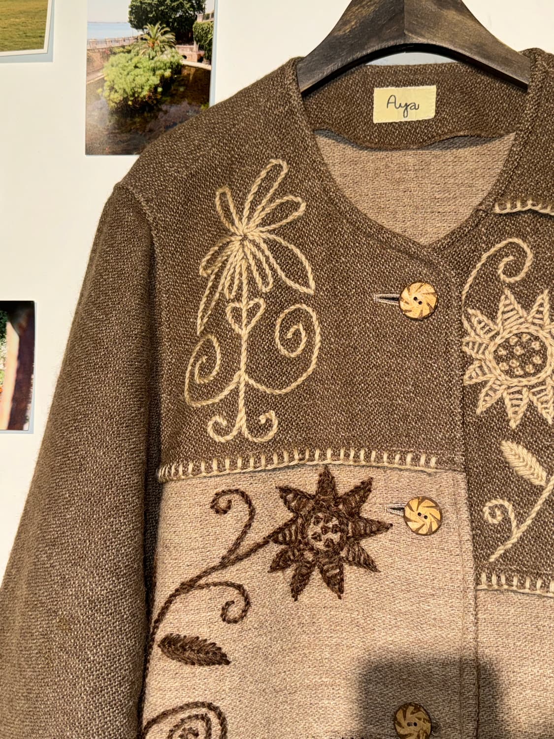 자수 울 패치 자켓 상품이미지3