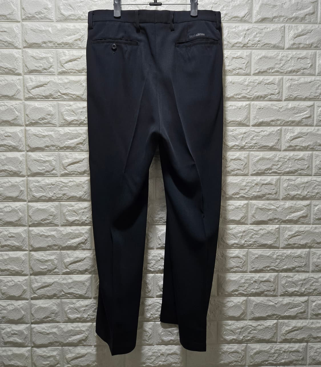 블랙앤화이트 핀턱 골프바지 슬랙스 32 상품이미지4