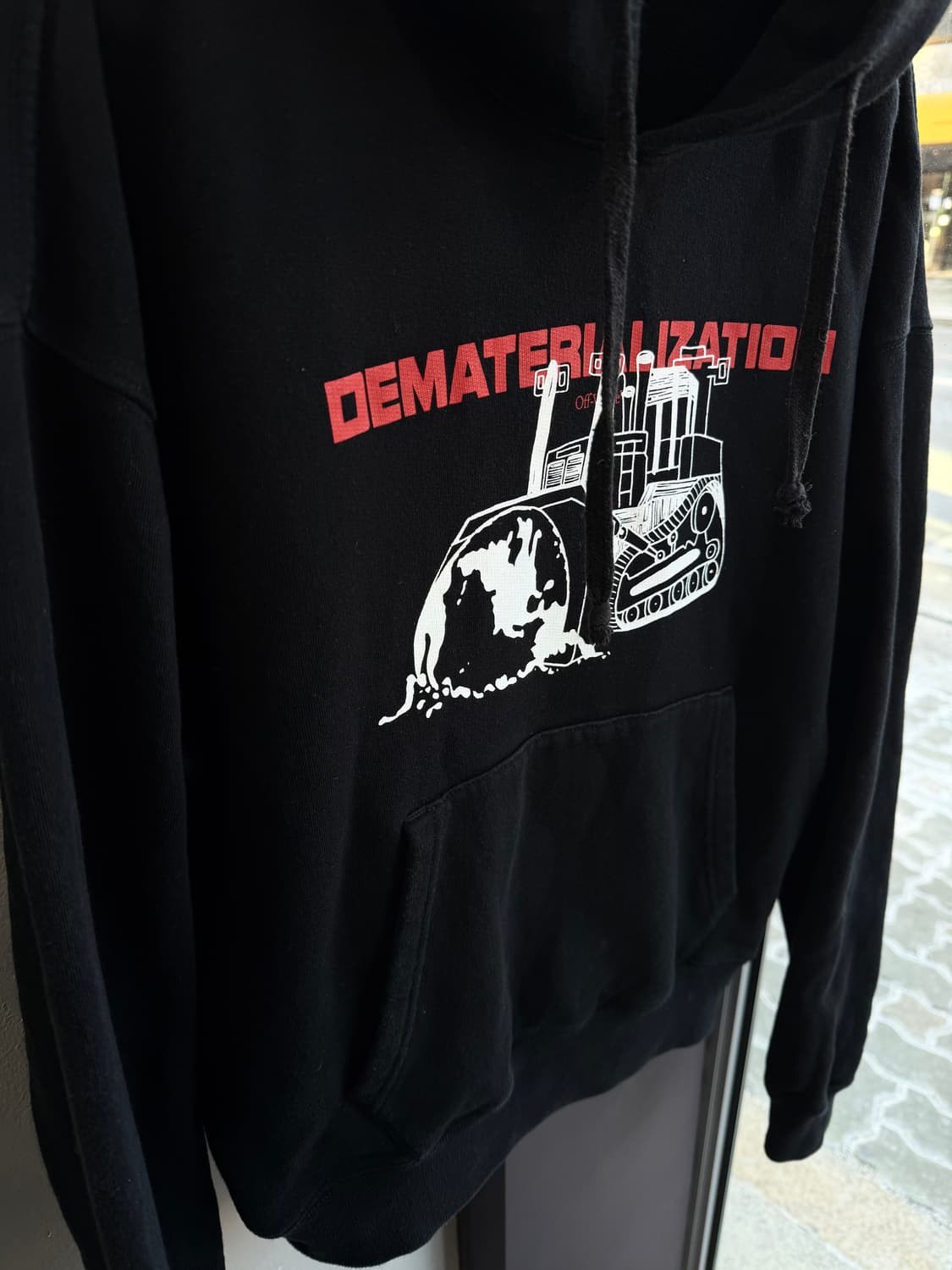 XXS/ 오프화이트 기모그래픽 백로고 후드티 상품이미지5