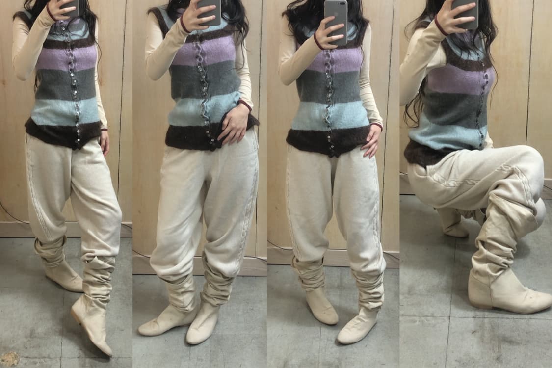 [직수입] 빈티지 90s 캔버스 니하이부츠 상품이미지2