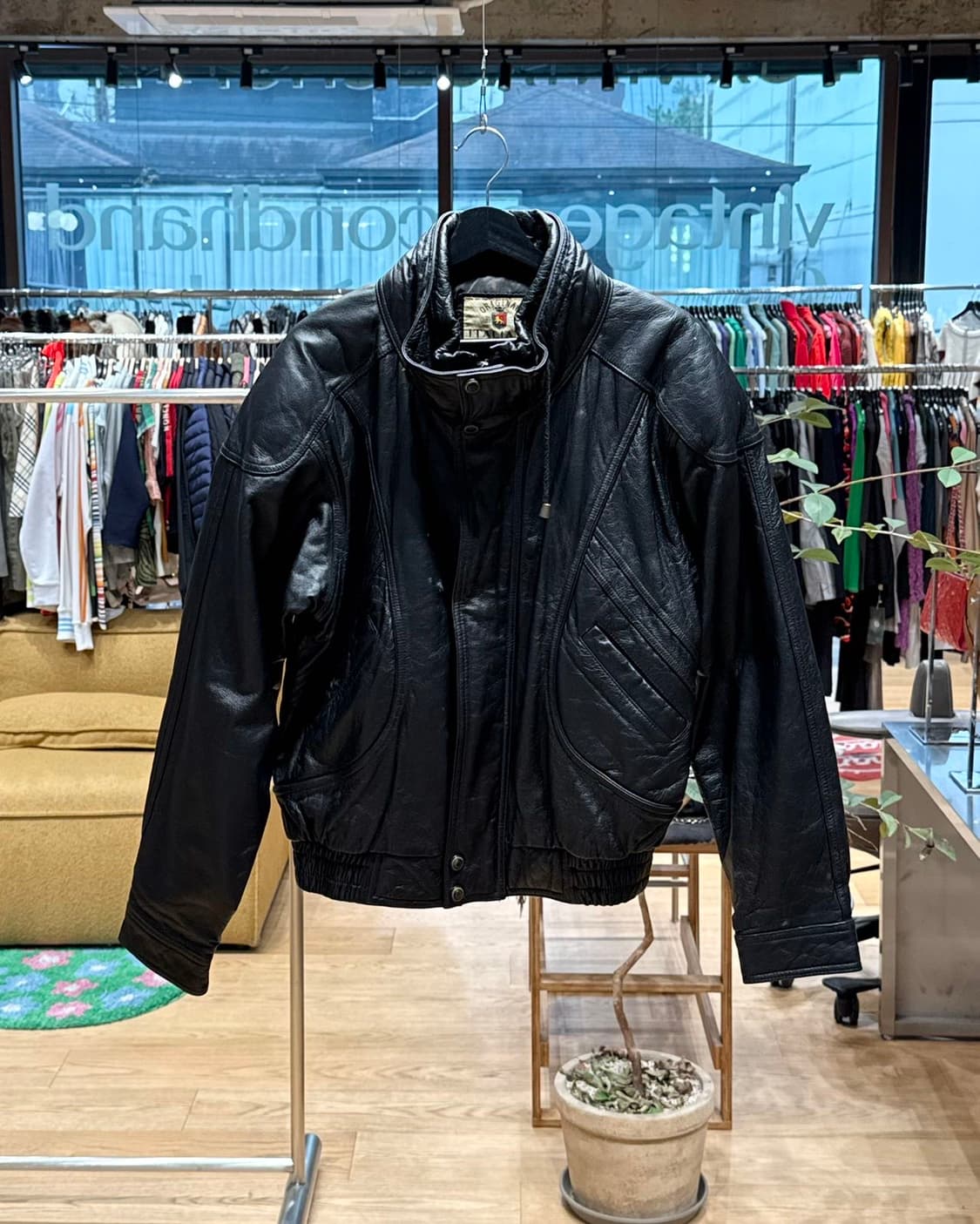 italiana 블랙 카우하이드 레더 자켓  상품이미지1