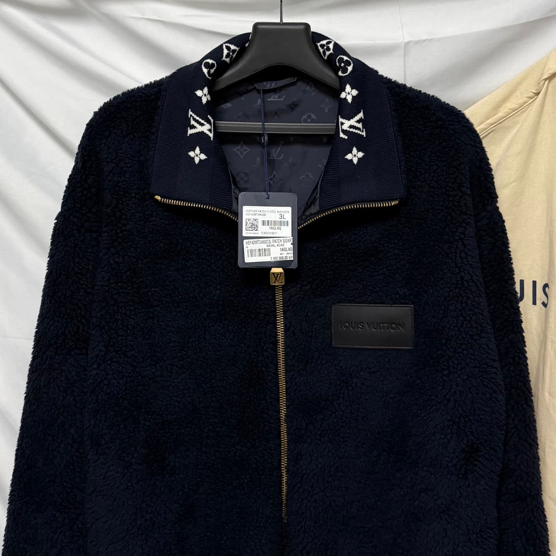 [미사용/2XL] 25FW 루이비통 레더패치 플리스 블루종 자켓 상품이미지2