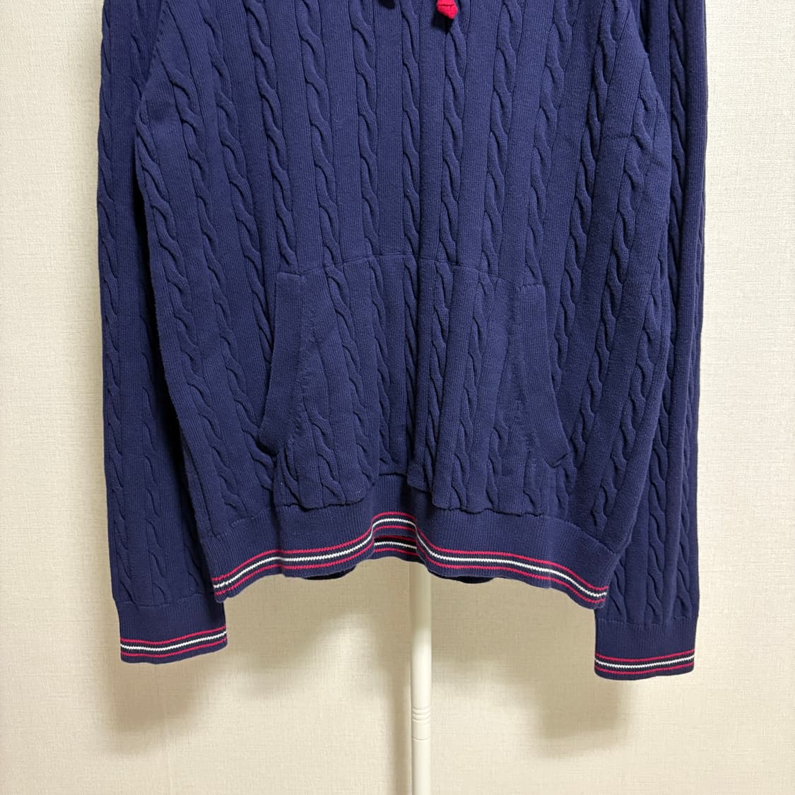 브룩스브라더스 레드플리스 케이블 후드 니트 / 네이비, L 상품이미지3