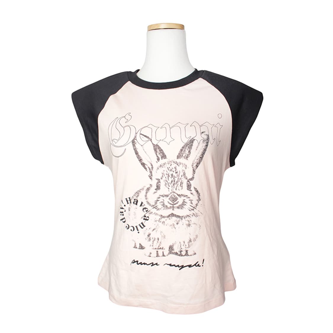 가니 핑크 래빗 래글런 티셔츠 66 상품이미지1