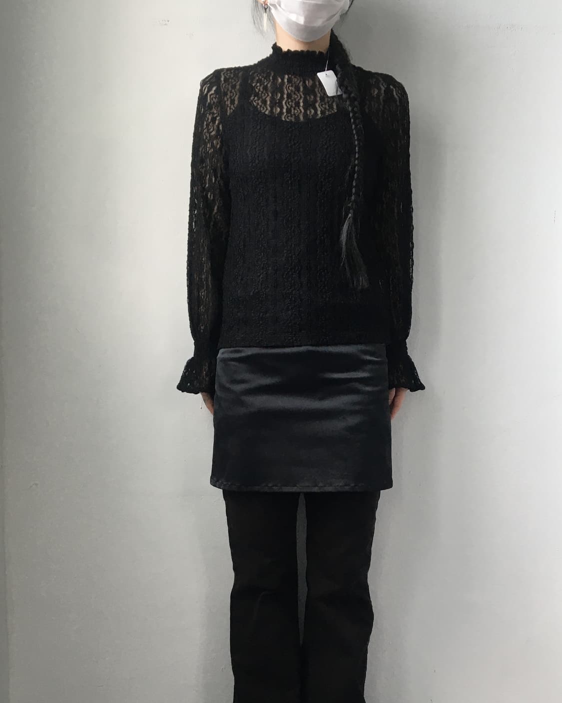 Lace high neck sleeve 상품이미지3