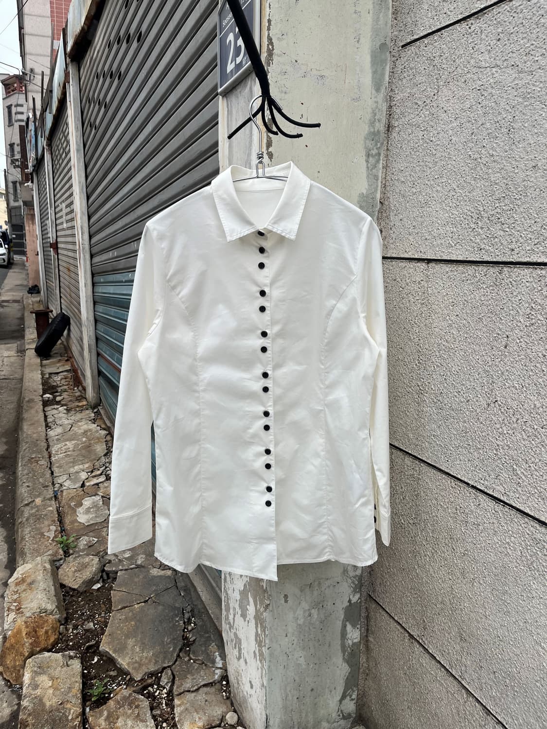 Vintage 화이트 버튼업 셔츠  상품이미지1