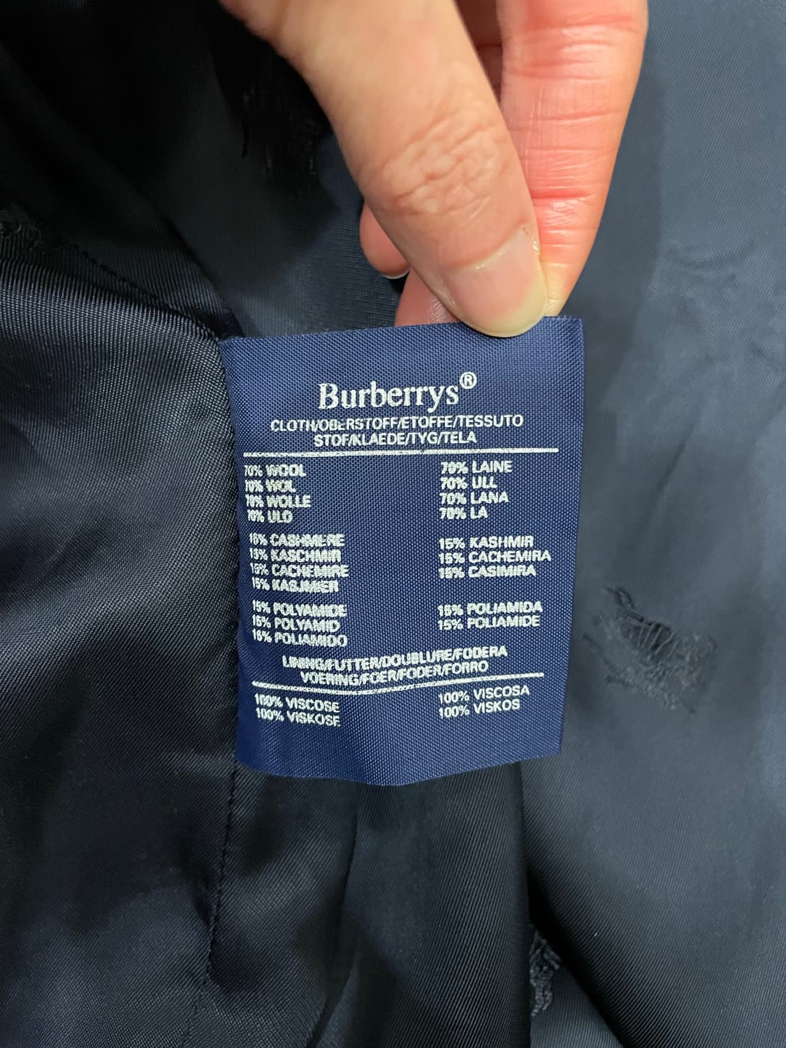 버버리 발마칸 울 캐시미어 코트 네이비 50 상품이미지9