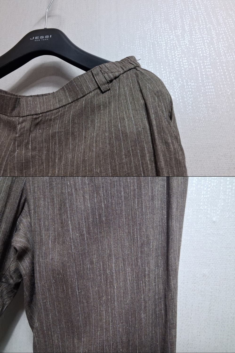 일본구제 beedoro 브라운갈색베이지 린넨 레이어드 레이스팬츠 27까지 상품이미지3