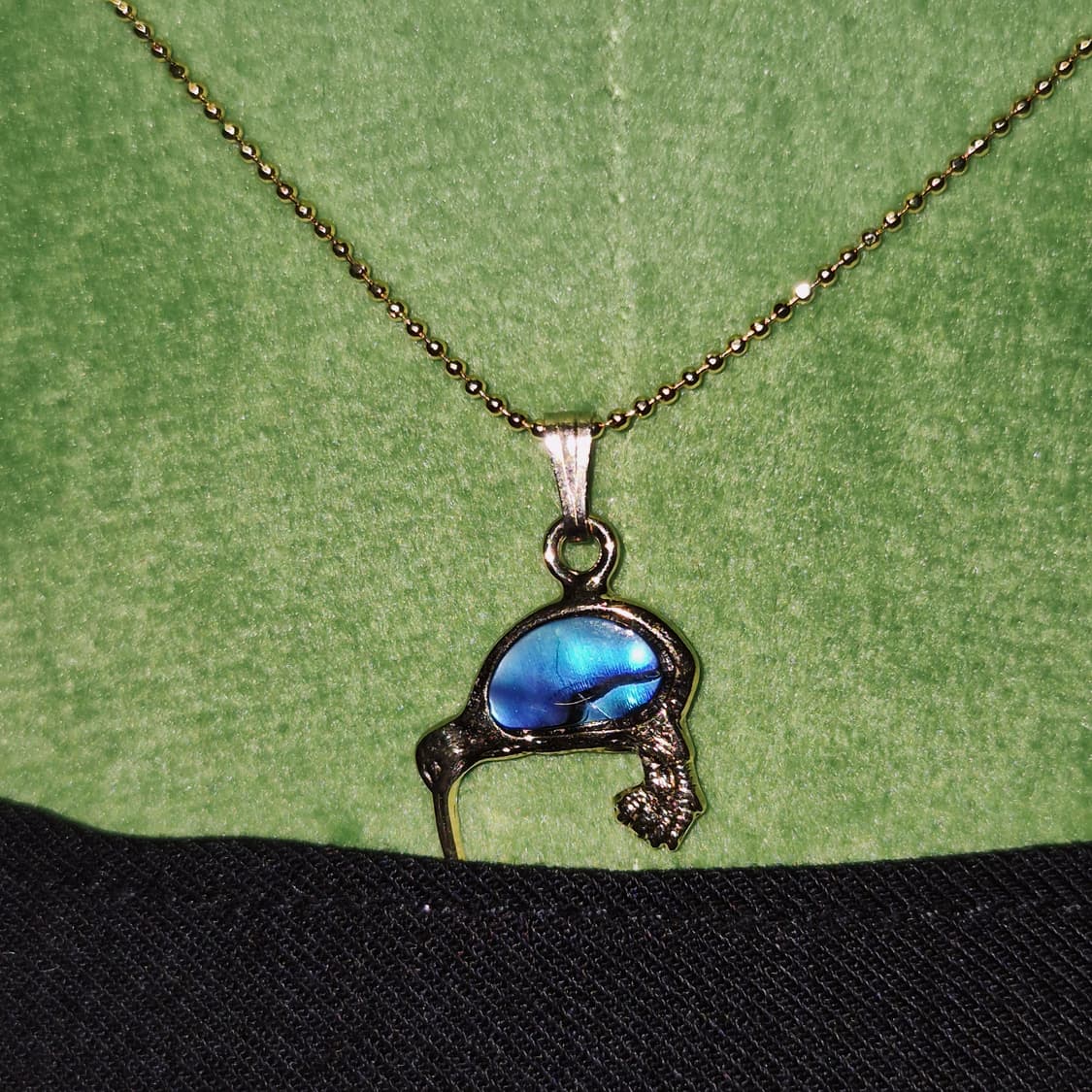 80s 뉴질랜드 파우아 자개 22k 키위새 목걸이 상품이미지10