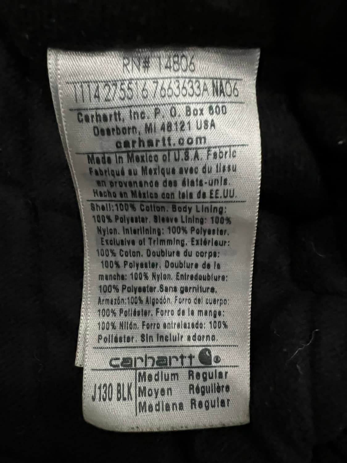 (M) 칼하트 후드 덕 액티브 자켓 J130 BLK 블랙 상품이미지5