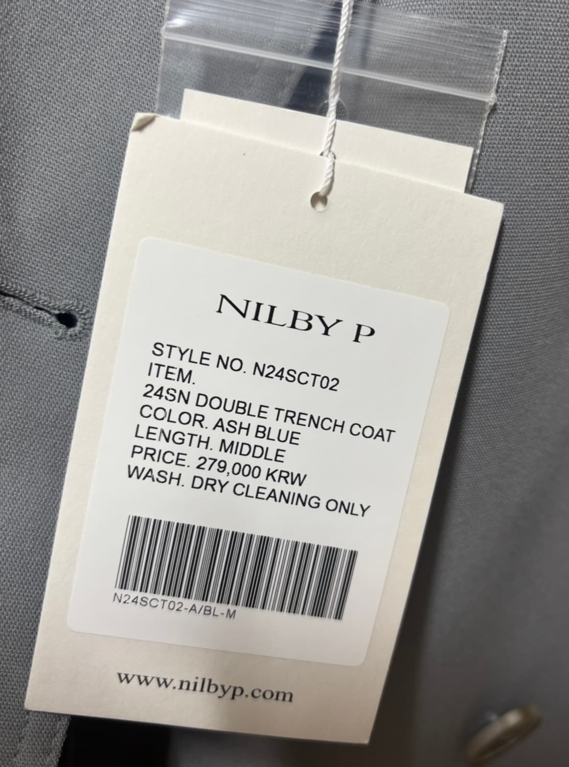  상품) 닐바이피 블루그레이 트렌치코트 상품이미지6