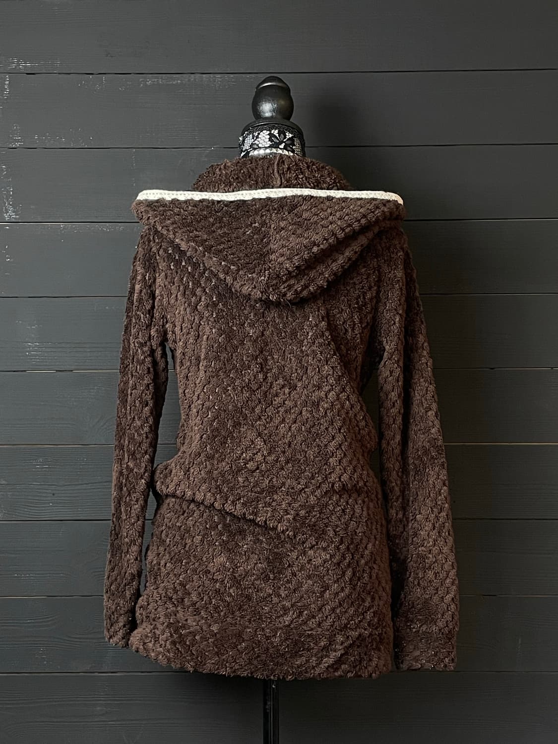 JPN 라떼갸루 퍼 브라운 후드집업 상품이미지3