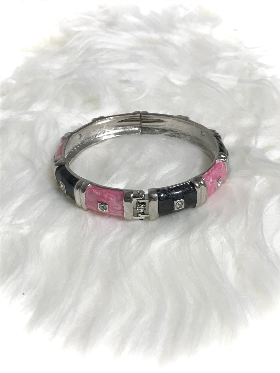 빈티지 펑크 블랙 핑크 뱅글 팔찌 상품이미지2