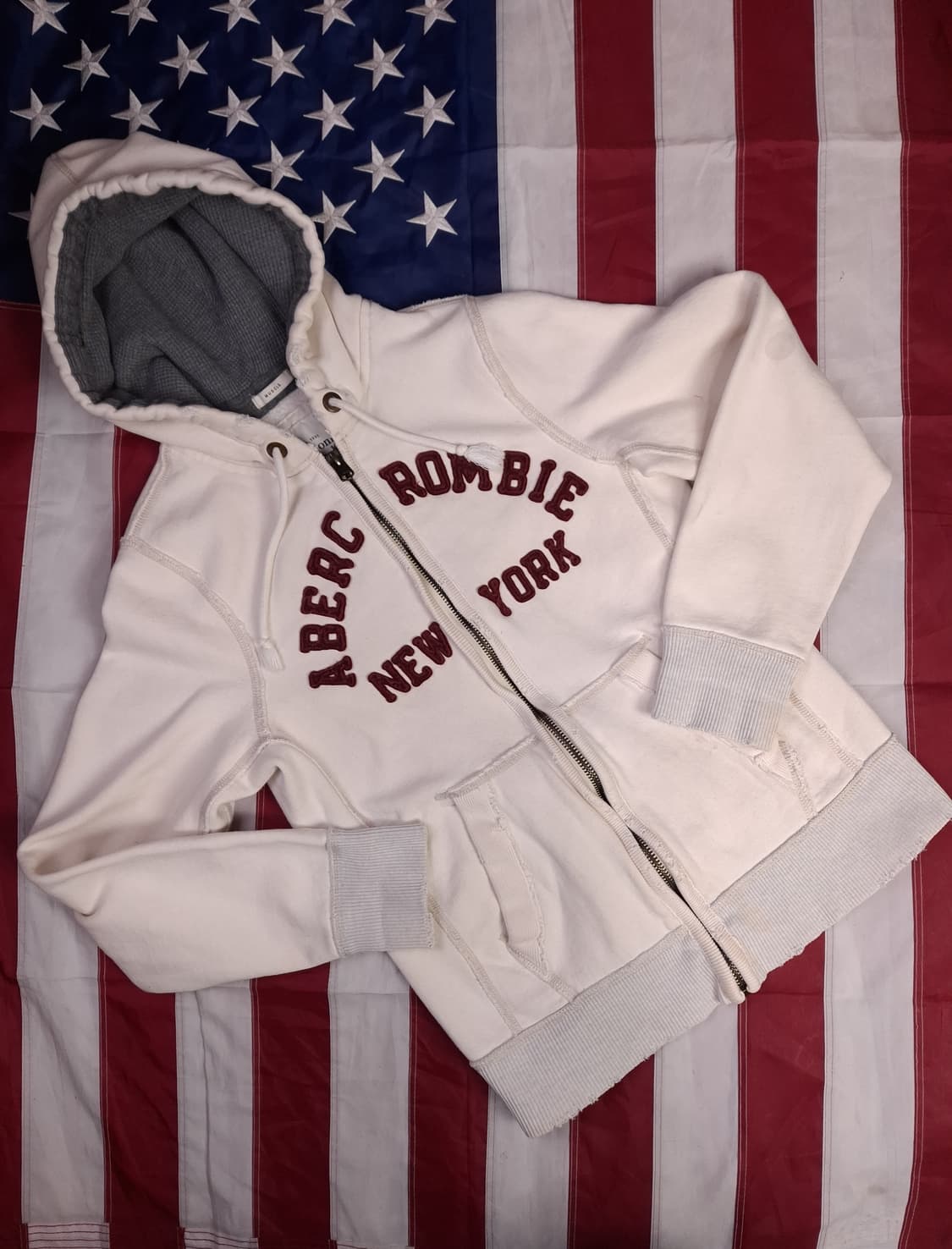 오리지날 아베크롬비 로고 데미지 후드집업 상품이미지1