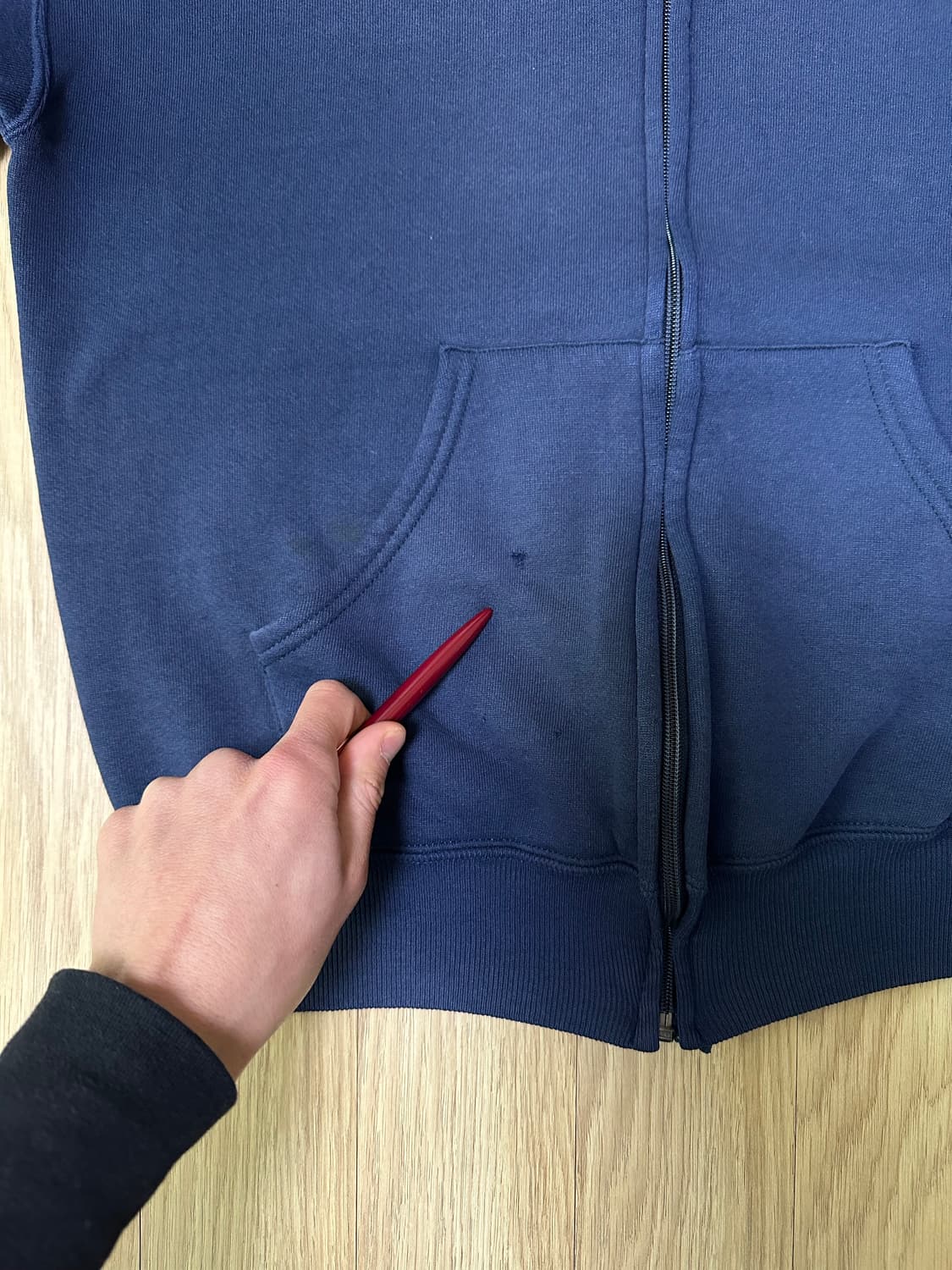 90s 빈티지 러셀 후드집업 네이비 M USA 상품이미지10