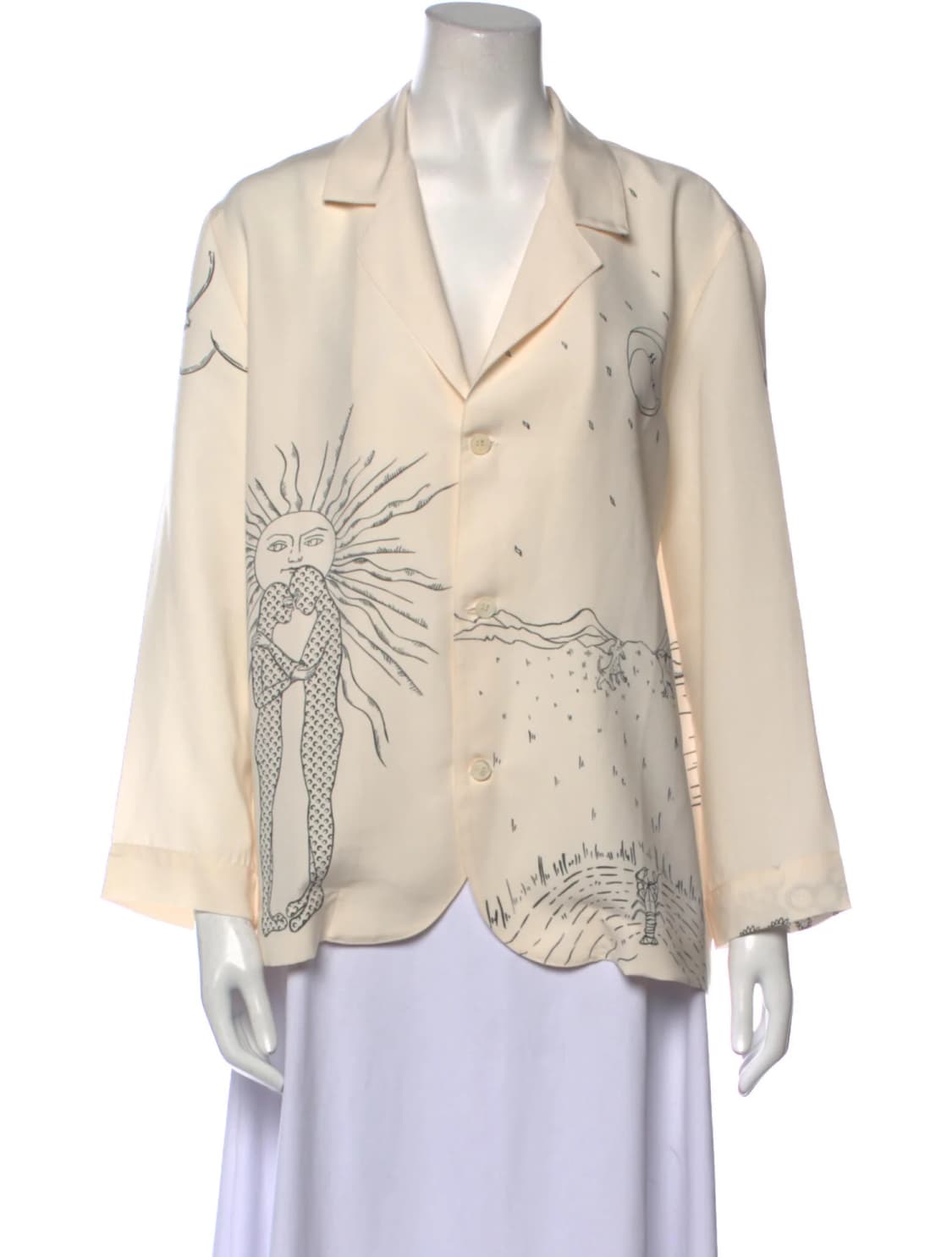 마린세르 cream tarot printed shirt 상품이미지2