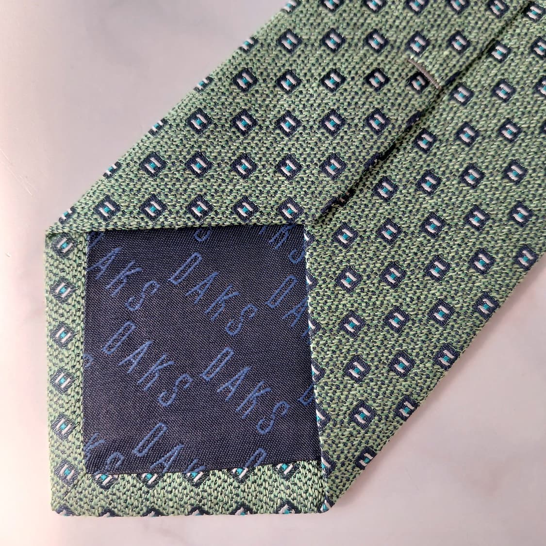 DAKS 닥스 실크 그린 패턴 넥타이 8cm S~A+등급 E815
 상품이미지7