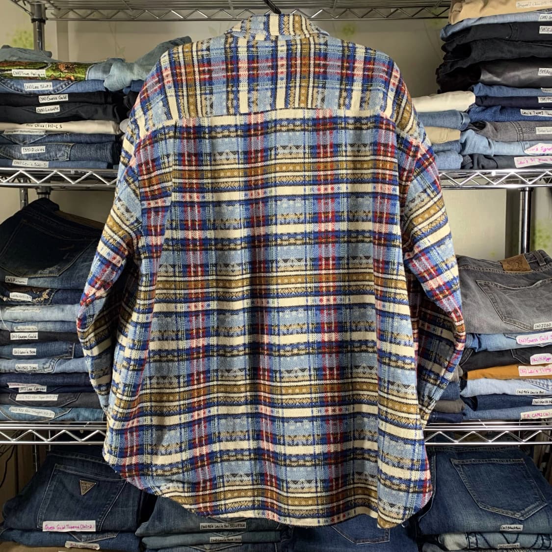 [XL] Papas 멀티체크 플란넬 셔츠 Made In Italy 상품이미지3