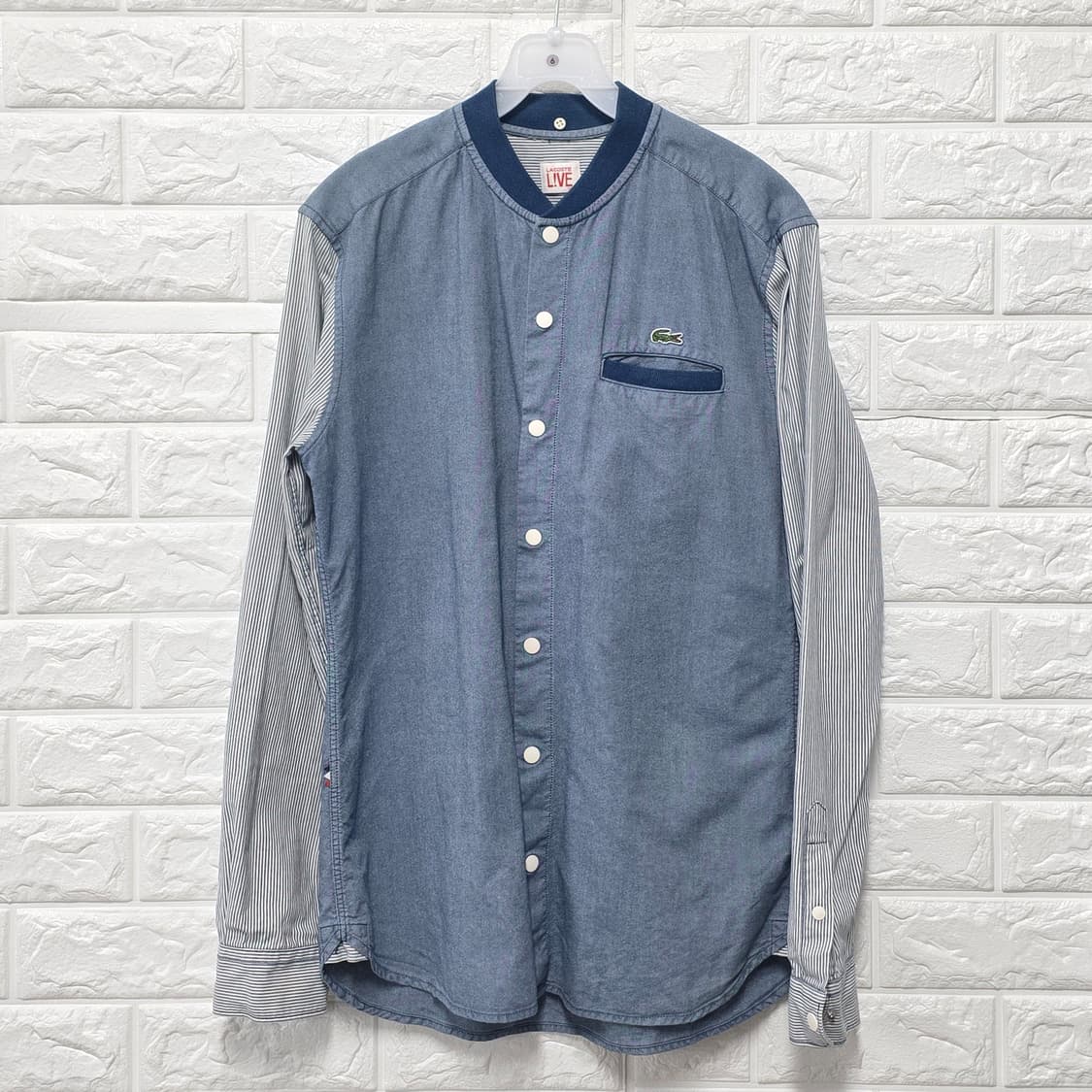 택포) 라코스테 LIVE 헨리넥 데님 셔츠 95 상품이미지1