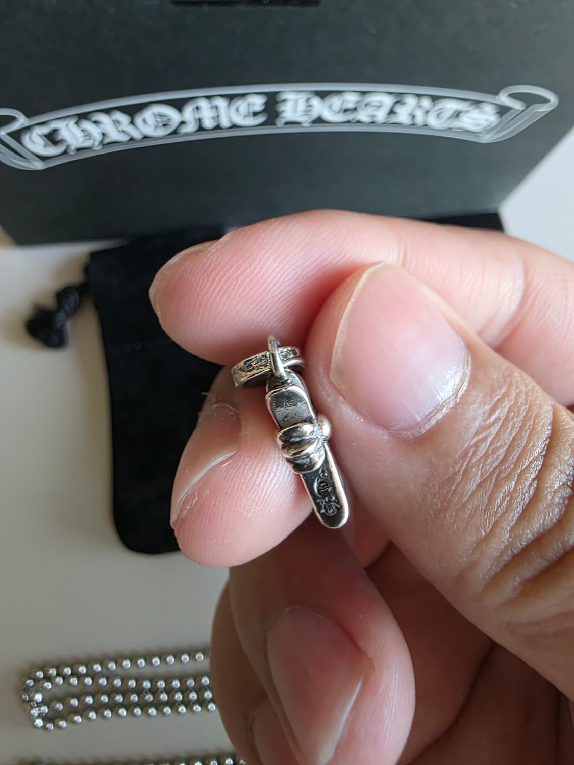 [풀구성,세척완료]크롬하츠 베이비펫 펜던트+볼체인 상품이미지5