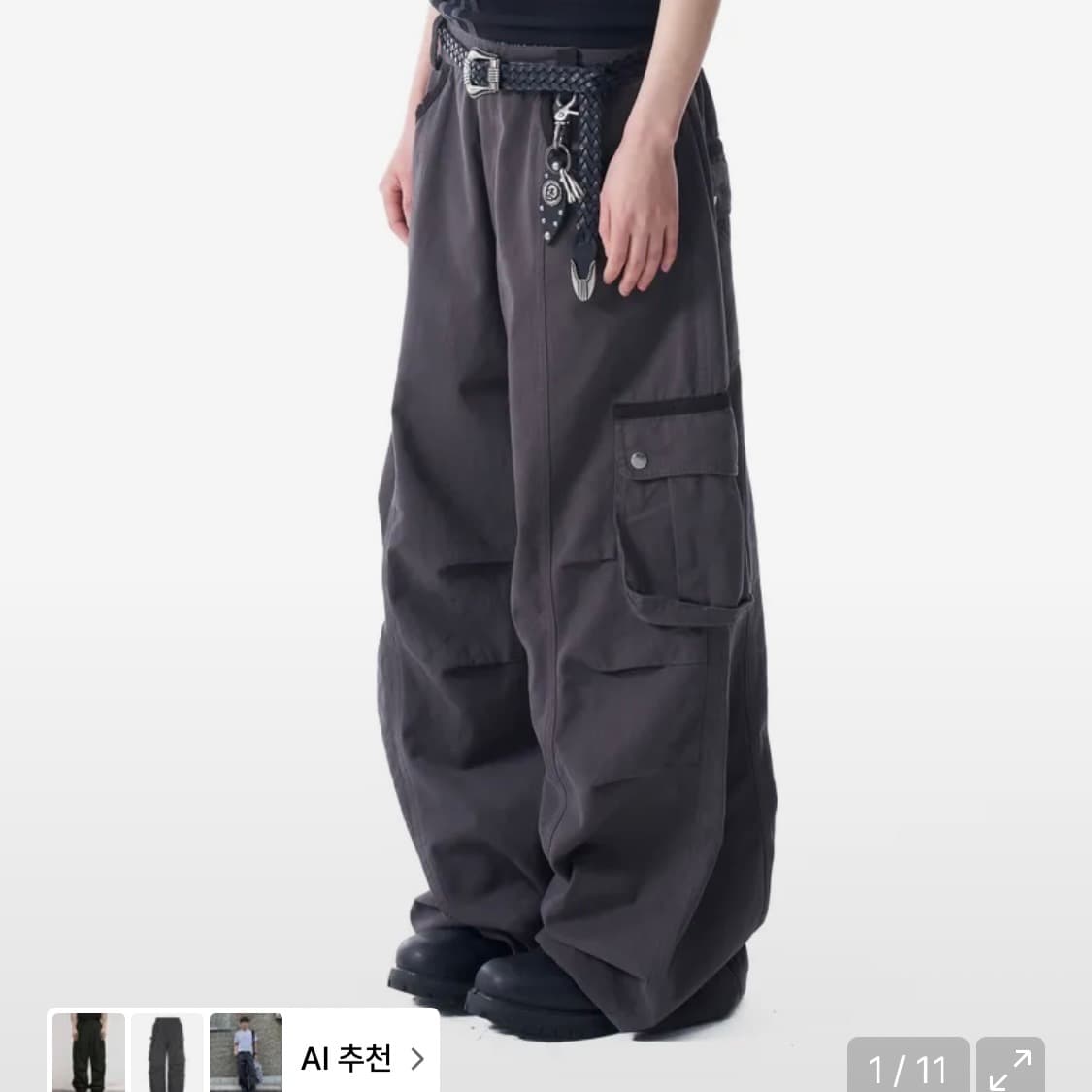 아캄 Knee Pin-tuck Contrast Cargo Pants 상품이미지1