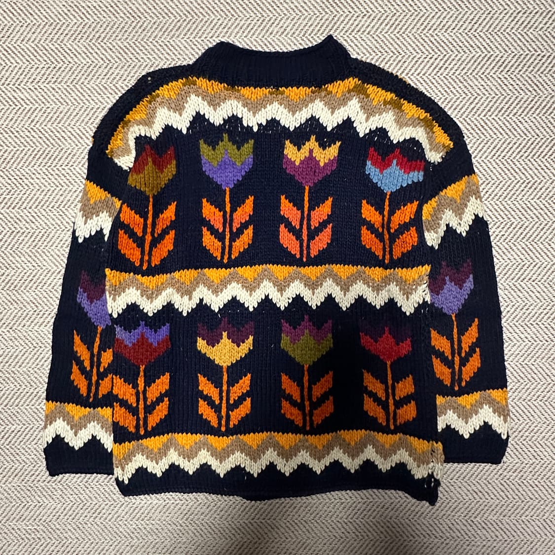 VINTAGE hand knit heavy wool knitsweater 상품이미지2